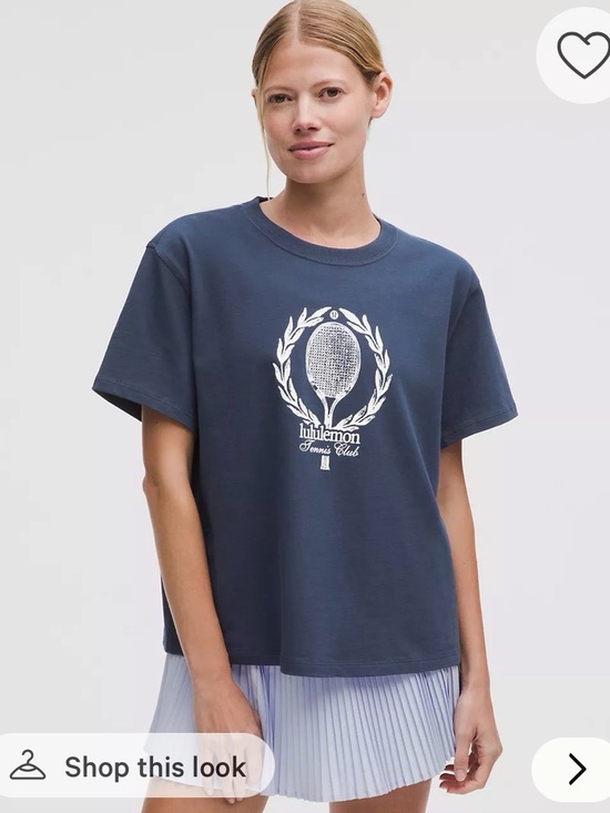 lululemon athletica Tops - Lululemon Relaxed-Fit Cotton T-Shirt Tennis Club in Club Blue Size 14
